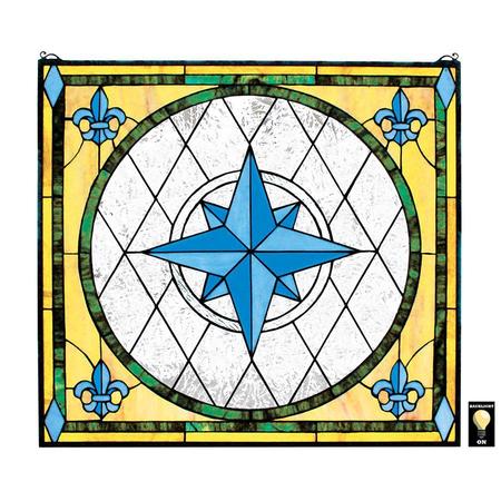 DESIGN TOSCANO Compass Rose Stained Glass Window TF5030